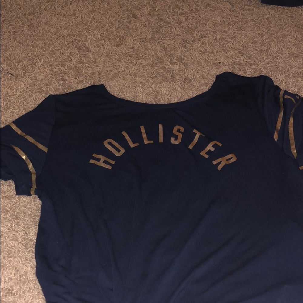 Navy blue and gold holister shirt
